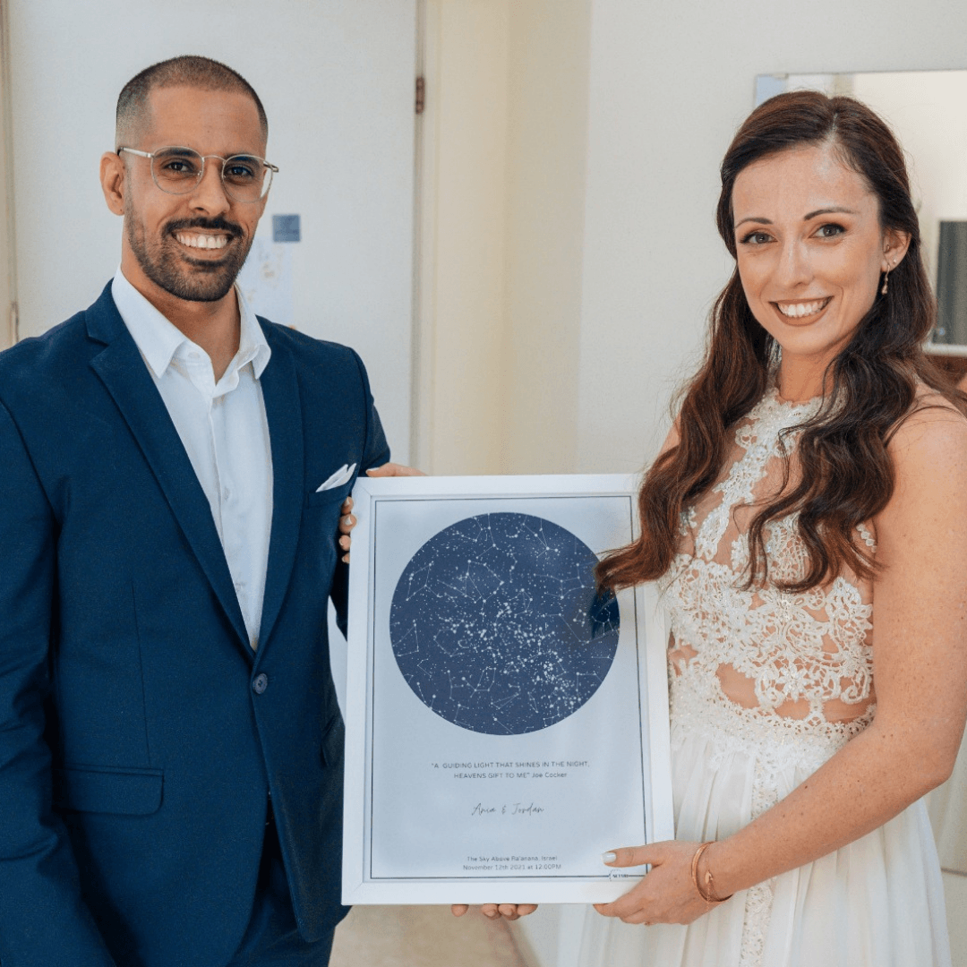 מפת כוכבים עיצוב נורדי דגם אינדיגו STARI סטארי מתנה לחתונה